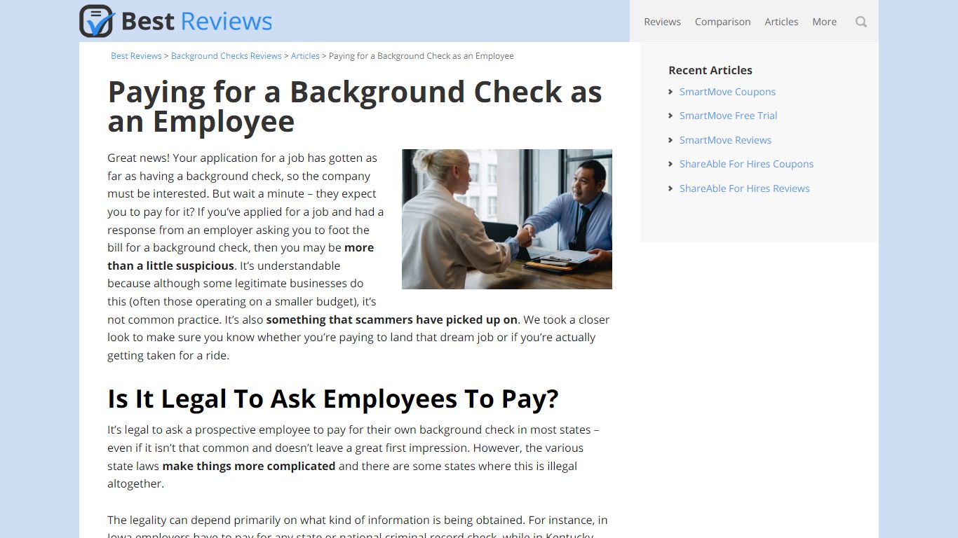 Paying for a Background Check as an Employee